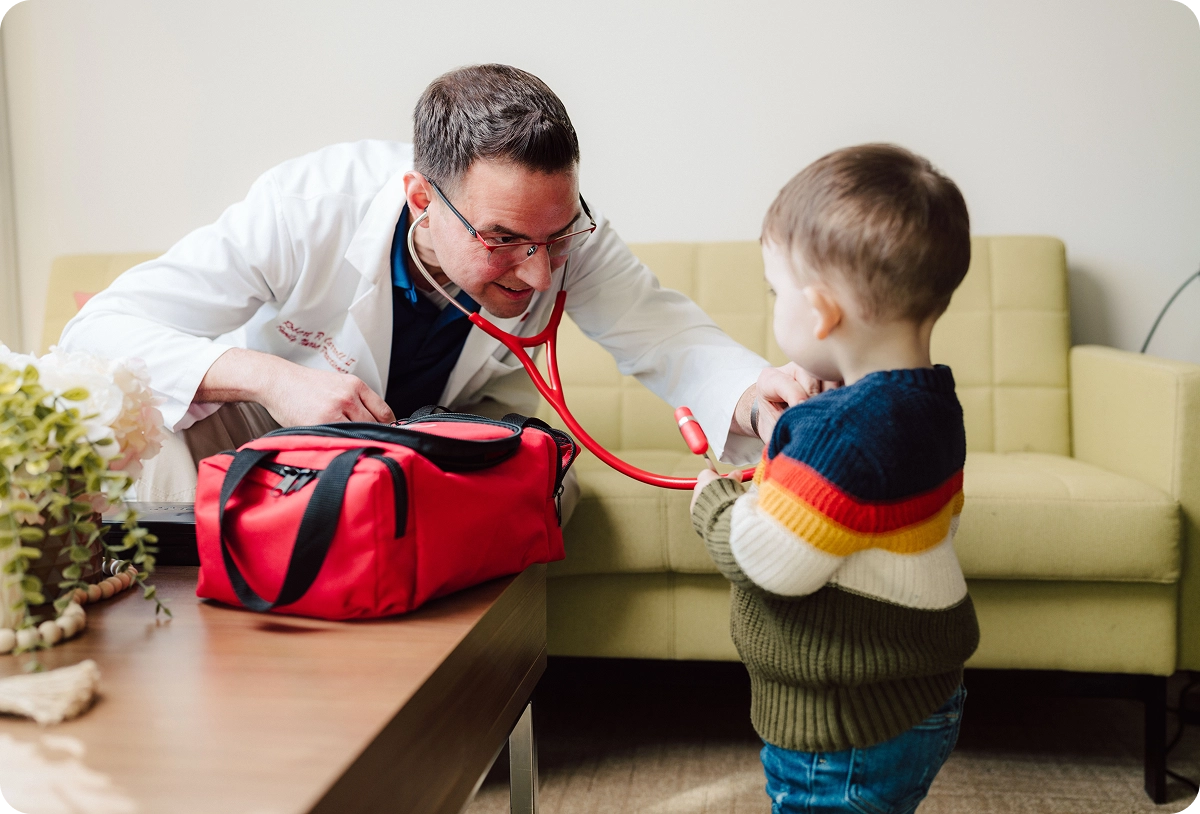 Doctor providing consultation to patient in primary care setting